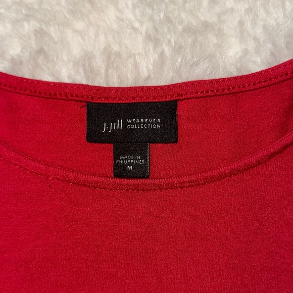 j jill medium brick red 3/4 sleeve tee - Picture 3 of 8